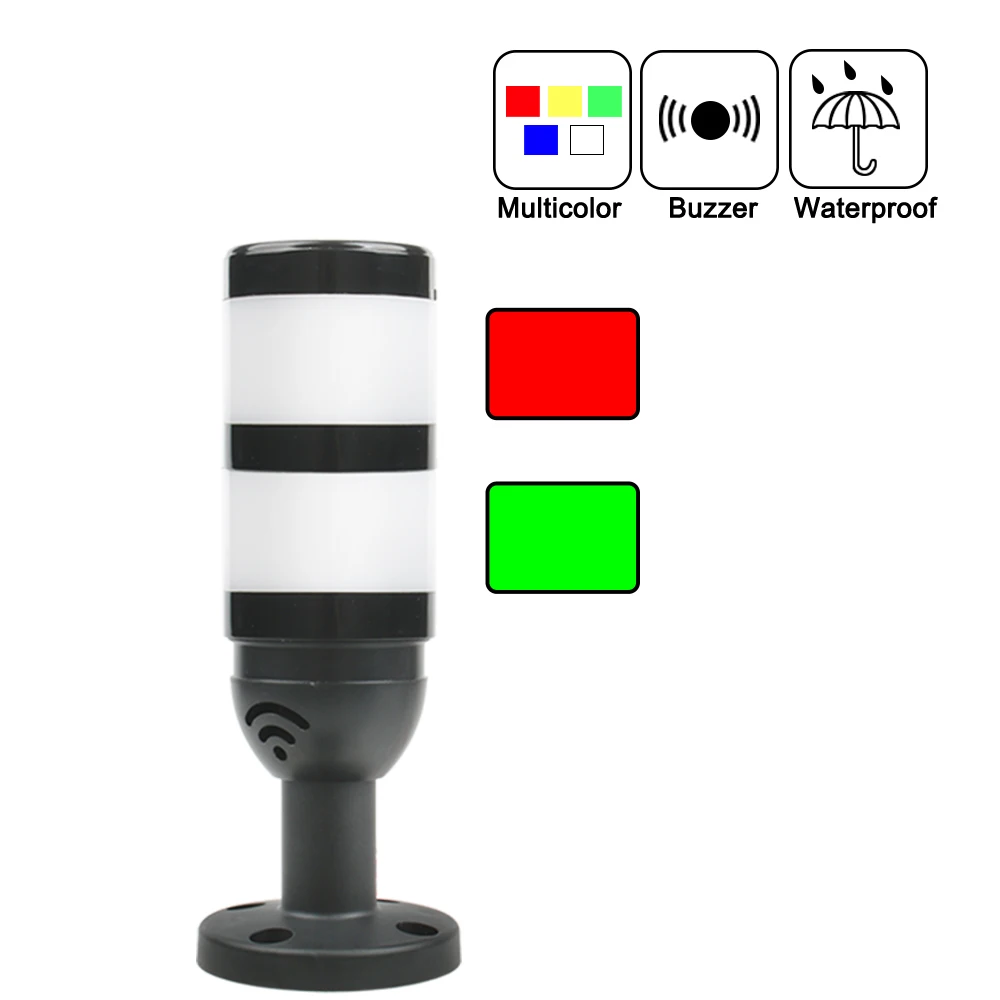2 Layers SMGJ5 Multilayer industrial LED signal Stack tower warning light alarm device DC12V24VAC110V220V caution machinery lamp