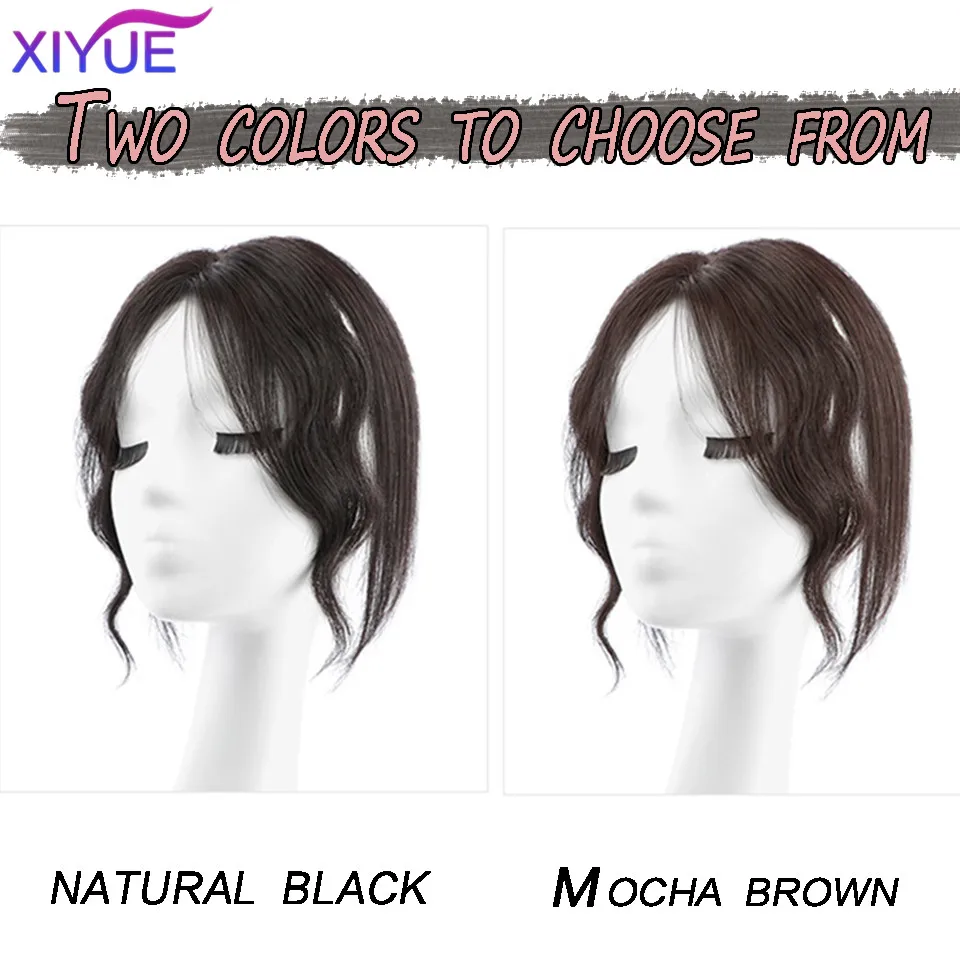 XIYUE   Swiss mesh top hair patch curly hair wig patch women's fluffy hair increase covered white hair light and thin bangs wig