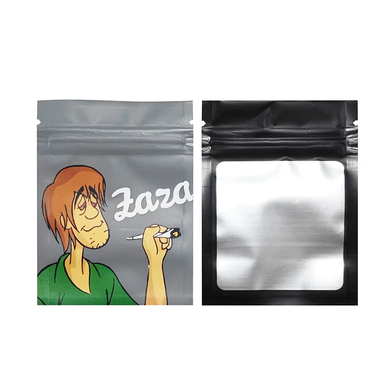Small Zipper Plastic Bag Laser Pouch Zip Lock Pouch Small Packaging Cookie Cigar Bags With Clear Window 10PC