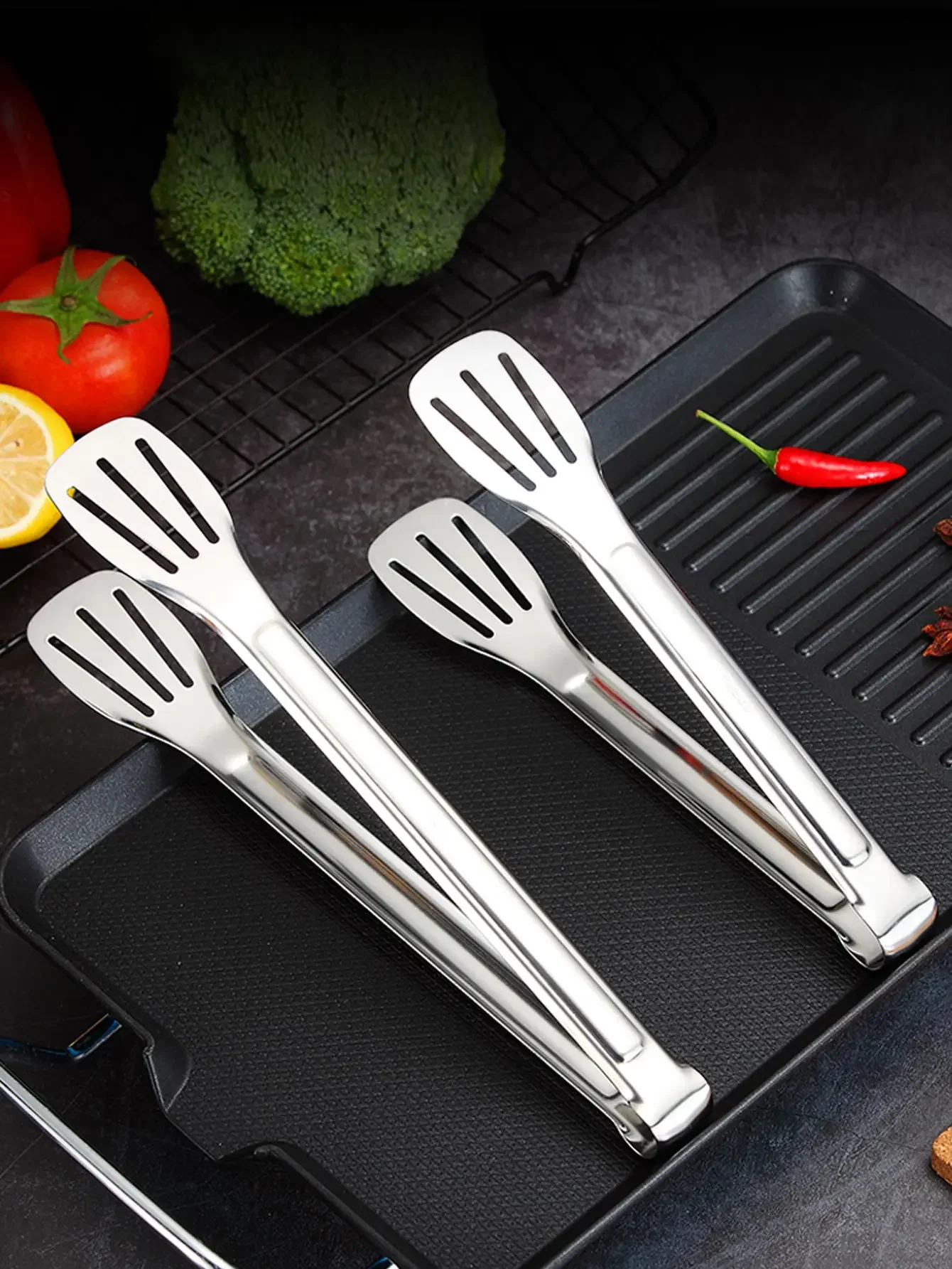 304 Stainless Steel Food Pliers, Anti Slip Barbecue Steak Clip, Fried Fish Barbecue Bread Clip, Kitchen Tool Cooking Pliers