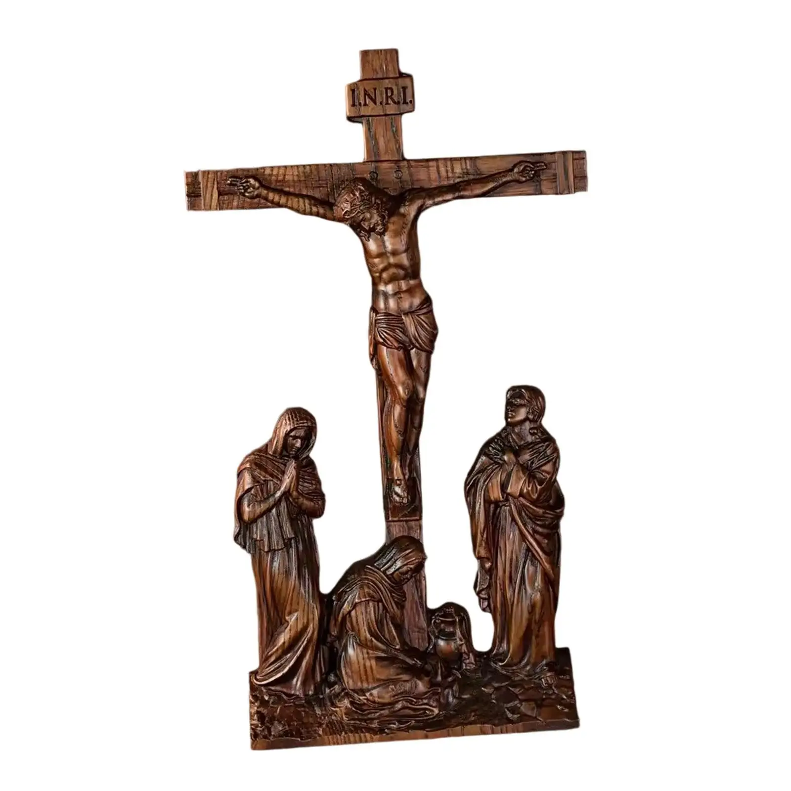 Standing Crucifix Jesus Cross Statue 10 inch High Catholic Table Cross Jesus Crucifix for Chapel Christian Collection Prayers