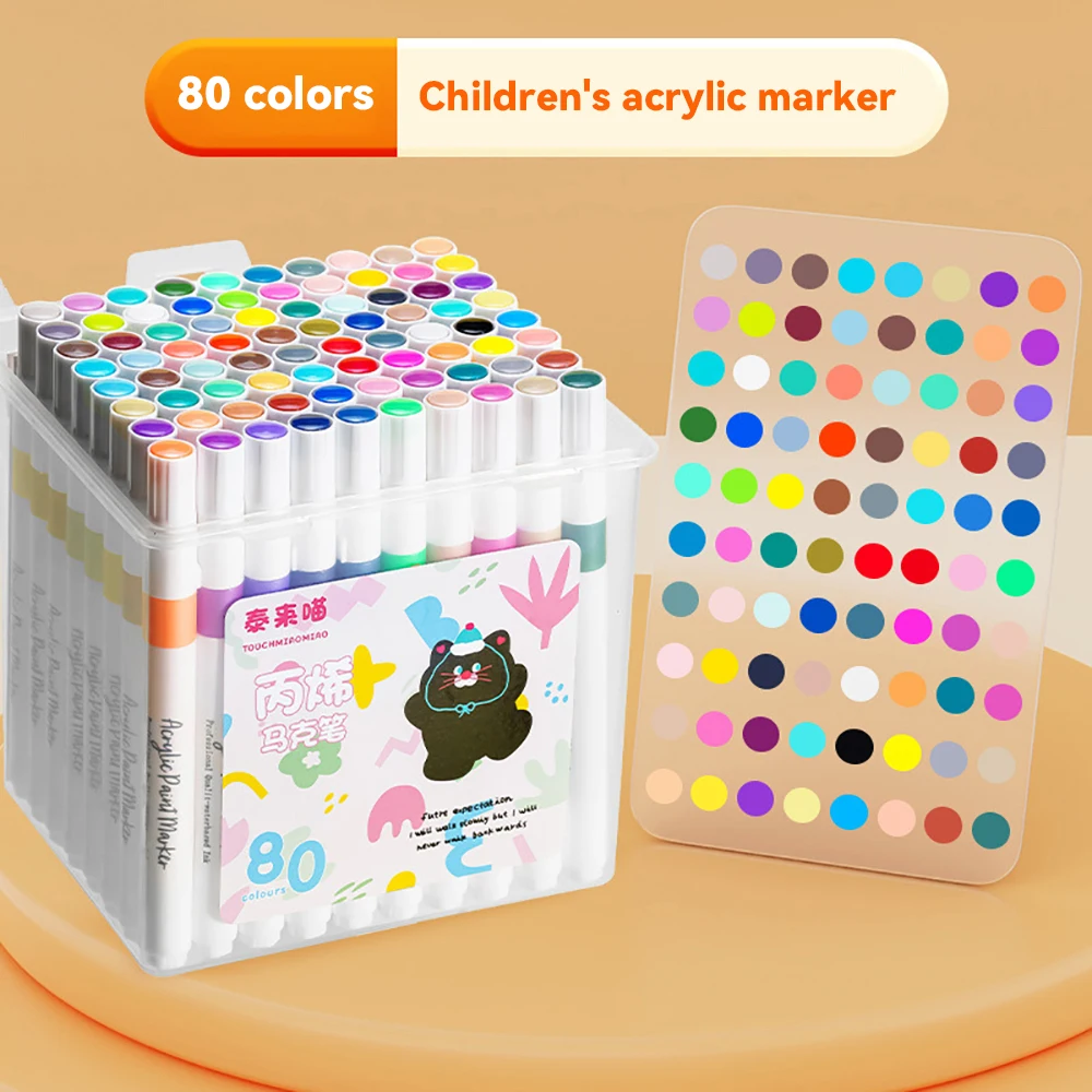 24 36 48 60 80Pcs Acrylic Colors Markers Art Painting Pen DIY Drawing for Card Rock Wood Stone Glass Children School Supplies acrylic paint markers color marker pens paint marker pen markers pen marker pens marker pen art marker pens art markers paint marker pens