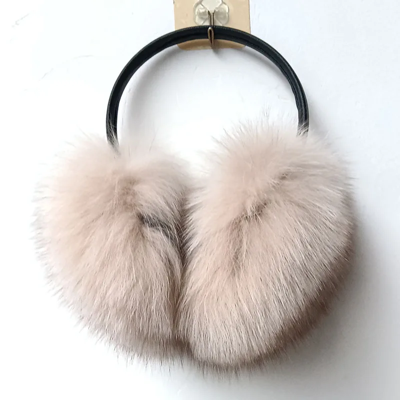 Women Real Fox Fur Earmuff Winter Luxury Warm Genuine Fur Ear cap Female Soft Warm Ear Warmer