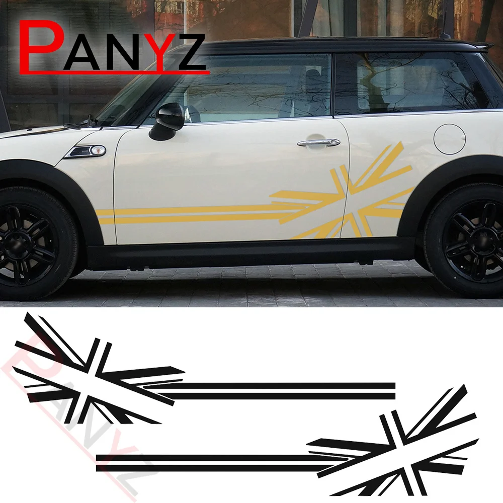 

2pcs Union Jack Flag Side Stripes Door Side Decal Stickers for BMW MINI Cooper S Countryman R60 F60 F55 F56 R56 Paceman R61 R50