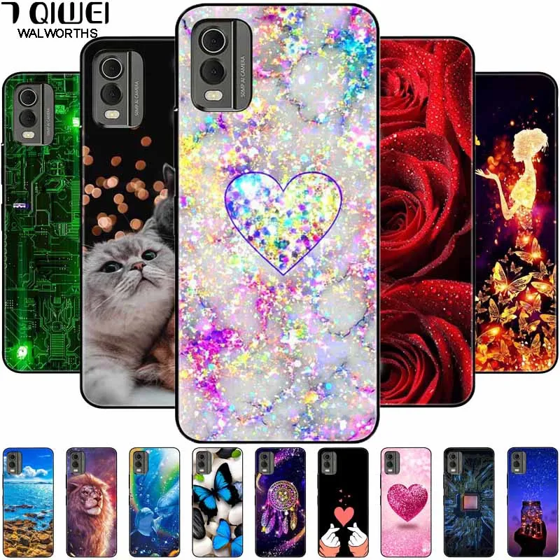 Soft Black Bumpers Cool Fashion TPU Coque with Cat Lion Design