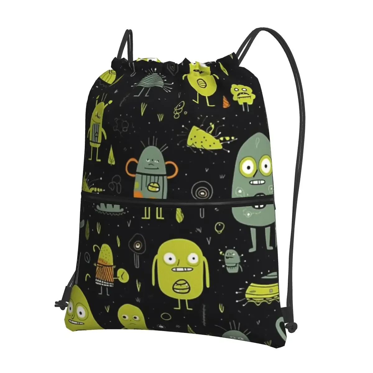 

Chartruese Aliens II Portable Backpacks Drawstring Bag Fashion Drawstring Bundle Pocket Sundries Bags For School Students