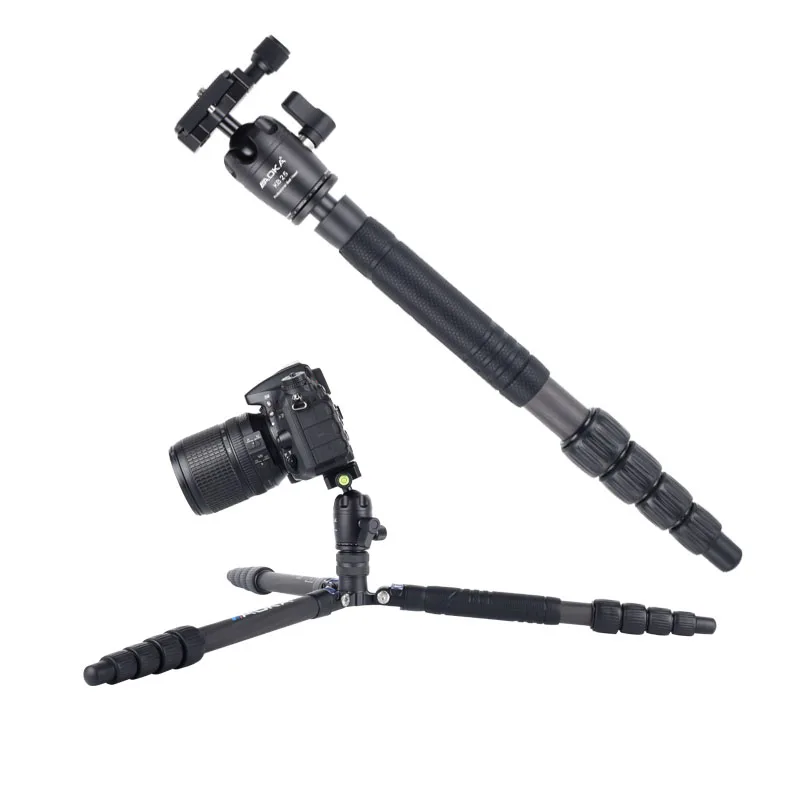AOKA KN225C 최대 적재 11kgs 반사 경량 컴팩트 여행 카메라, 탄소 섬유 전문 삼각대