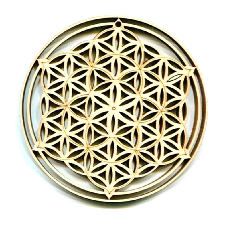 Wall Art Decor Wall Hanging Pendant Crystal Wall Hanging Sacred Geometry Wall Art Sculpture Symbol Yoga Meditation Crystal Board Hanging Pendant