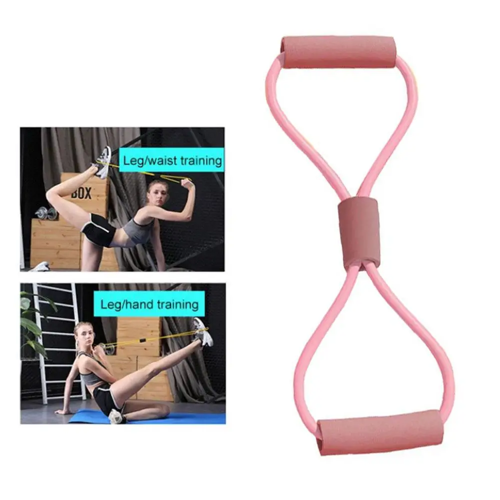8-Word Type Exercise Rubber Resistance Band Resistance Bands Yoga Fitness Elastic Tube Rubber Belt Exercise Chest Expander Fitness Resistance Band Fitness Accessories