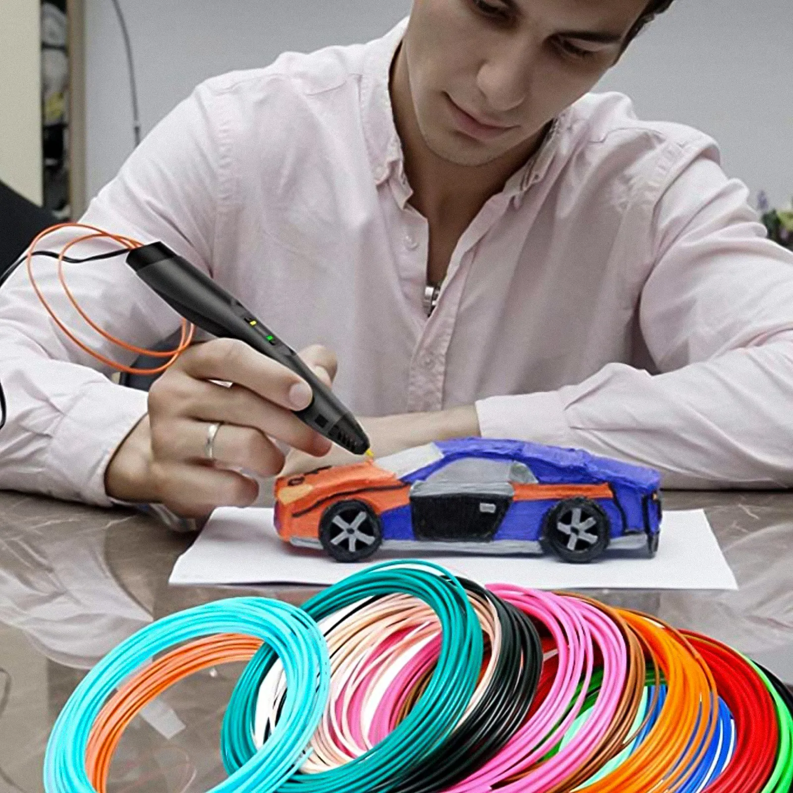 30Pcs 30 색상 5M Pla 3D 프린터 필라멘트 1.75mm 3D 인쇄 용품용 고강도 경도 부드럽고 광택이 나는 마감 처리 용이
