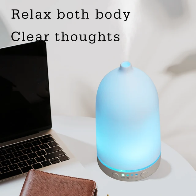 100ML Essential Oil Diffuser Desktop Ultrasonic Air Humidifier Home Fragrance Aroma Diffuser with 7 LED Color Changing Light 6