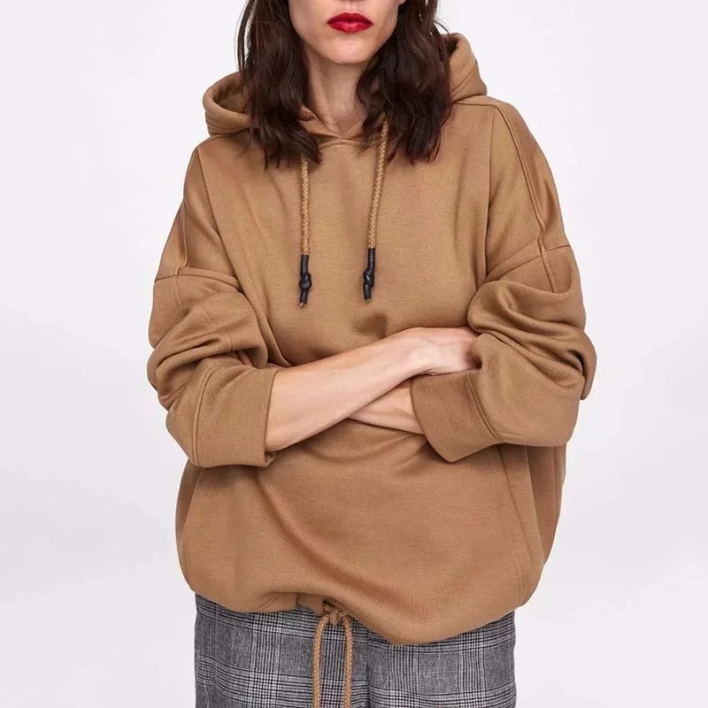 Women Sweatshirts Harajuku Cotton Hoodies Solid Patchwork Pockets Regular Loose Sweatshirt Plus Size Tops Hoodies Home tops