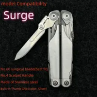 1 pcs Adapter No.60 Surgical Blade Stainless Steel Scalpel Handle with Thumb Grip For Leatherman Surge CNC DIY Accessories 1