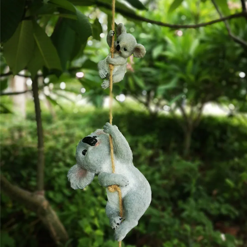 Creative Climbing Rope Squirrel Figurine Garden Outdoor Decoration 1pc