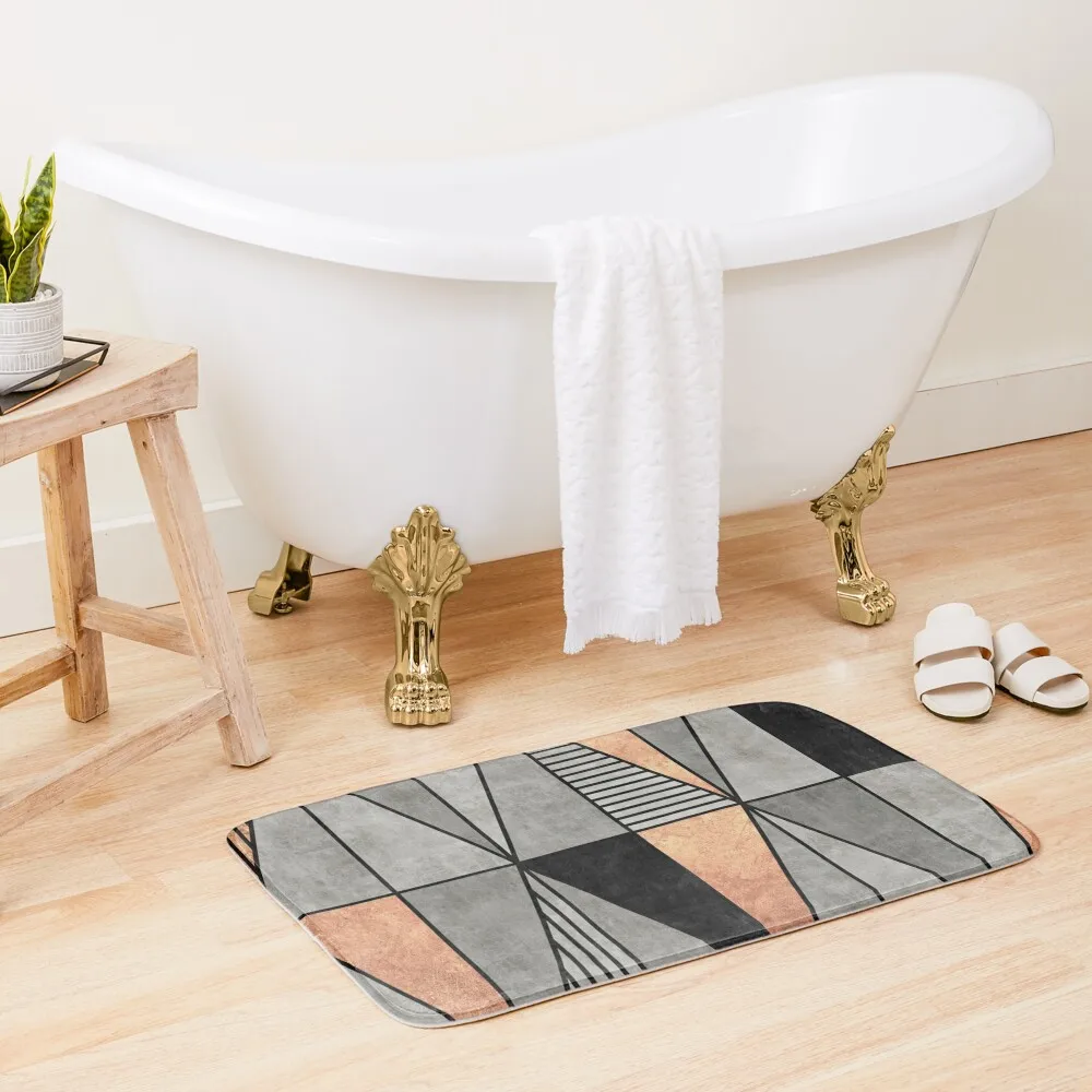 

Concrete and Copper Triangles Bath Mat Bathroom Floors Carpet For Bath Anti-Skid DoorFor Entrance Door Mat