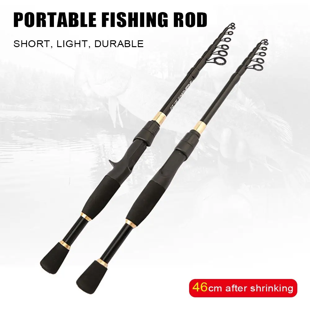 

1.6m Portable Fishing Rod Mini Short Light Retractable Carbon Fiber Lure Rod Telescopic Casting Spinning Fishing Rod Equipment