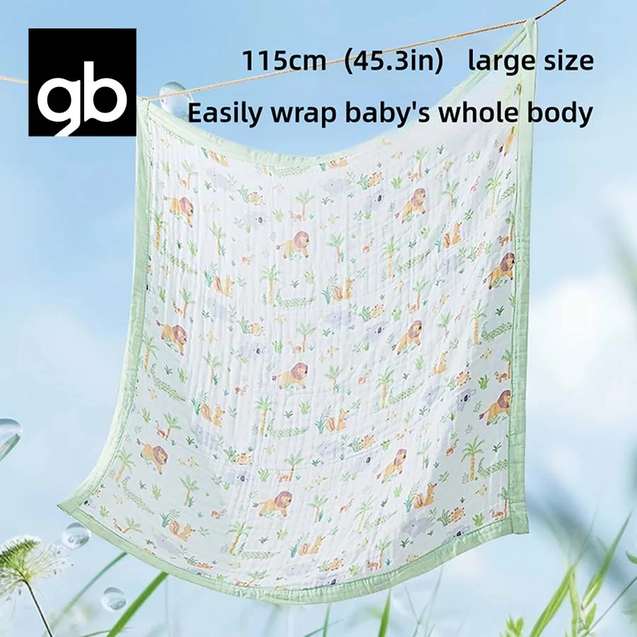 gb 6-layer gauze covered with cotton bubble gauze bath towel, instantly absorbing water, super soft and skin friendly, larg