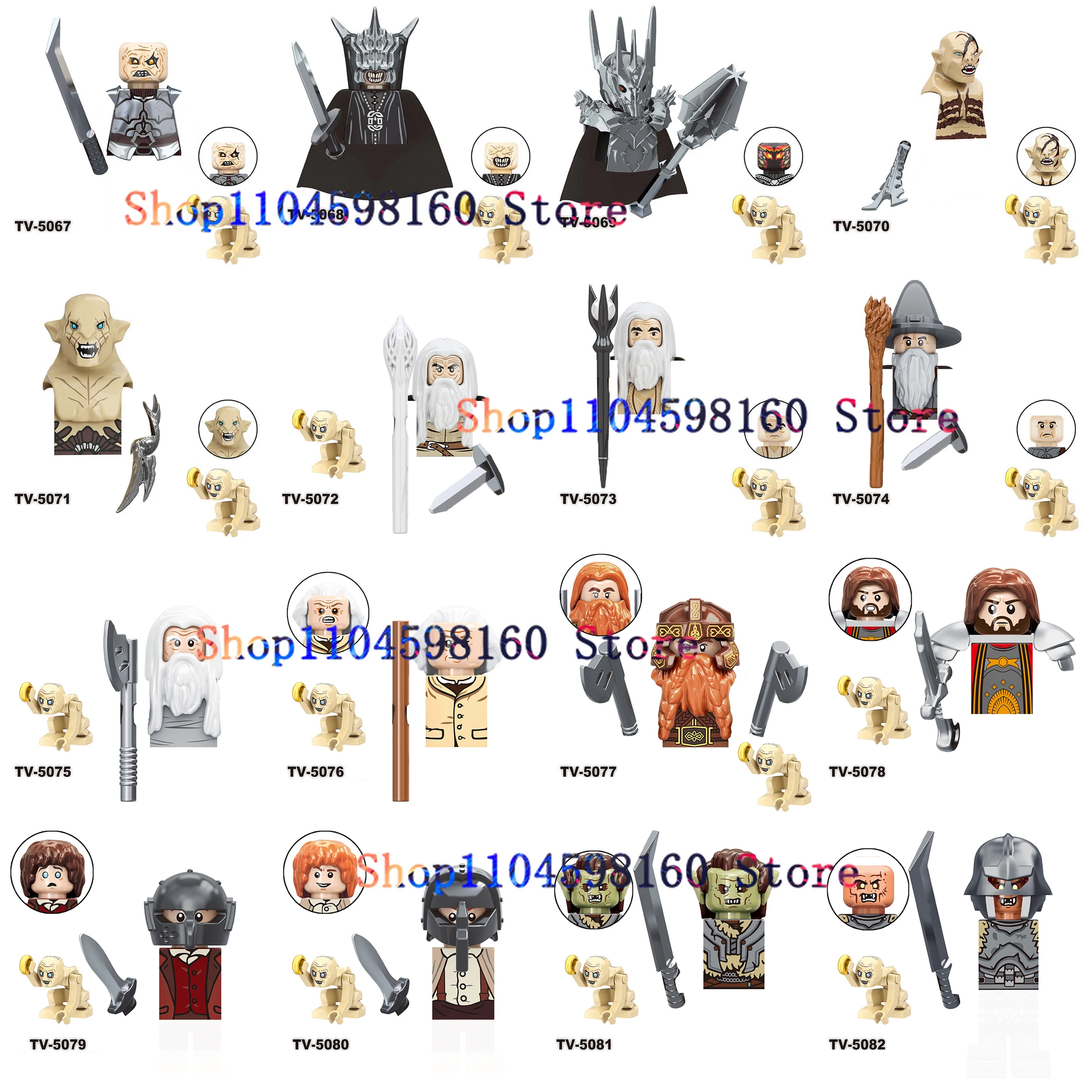 Building Block Toys Anime Movies Lord Toy Gloin Baggins Gimli Isildur Frodo Orcs Building Blocks Rings for Kids Toys Birthday Gifts