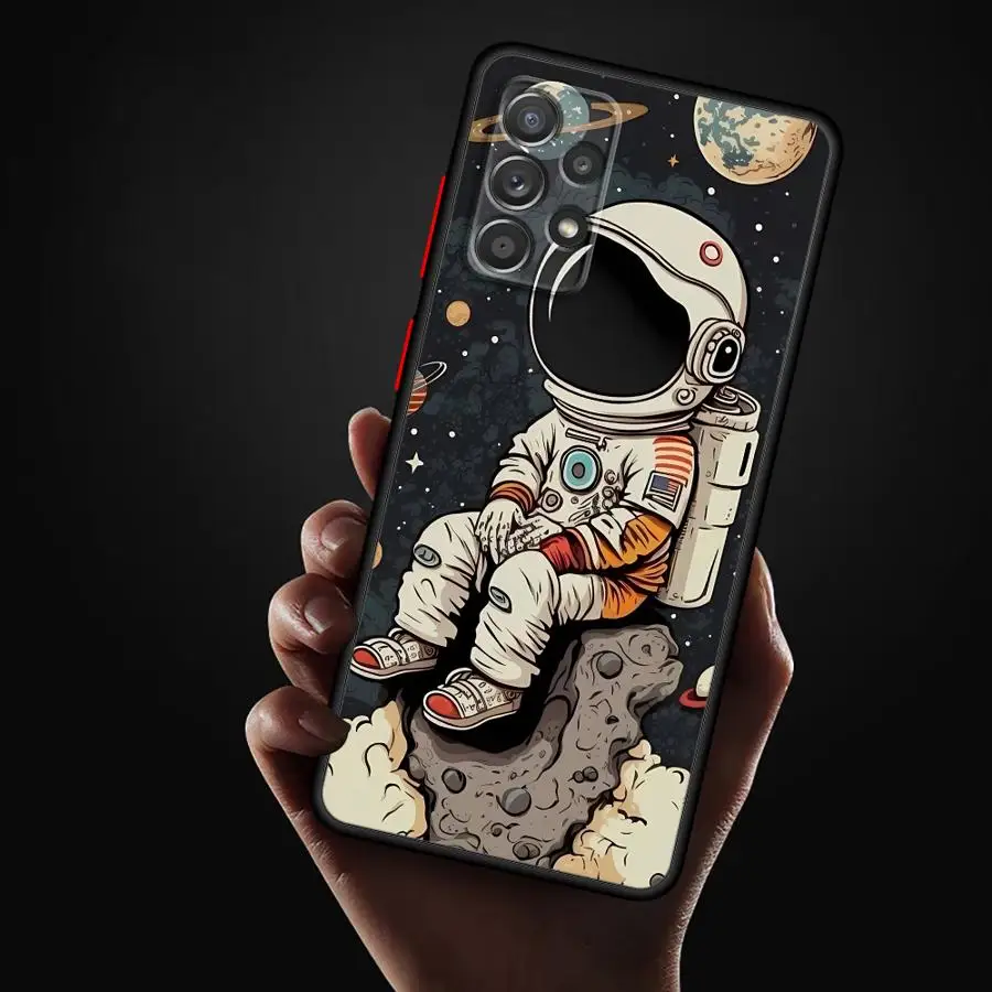 Cartoon Astronaut Soft Phone Case - Whimsical Space Theme Cover