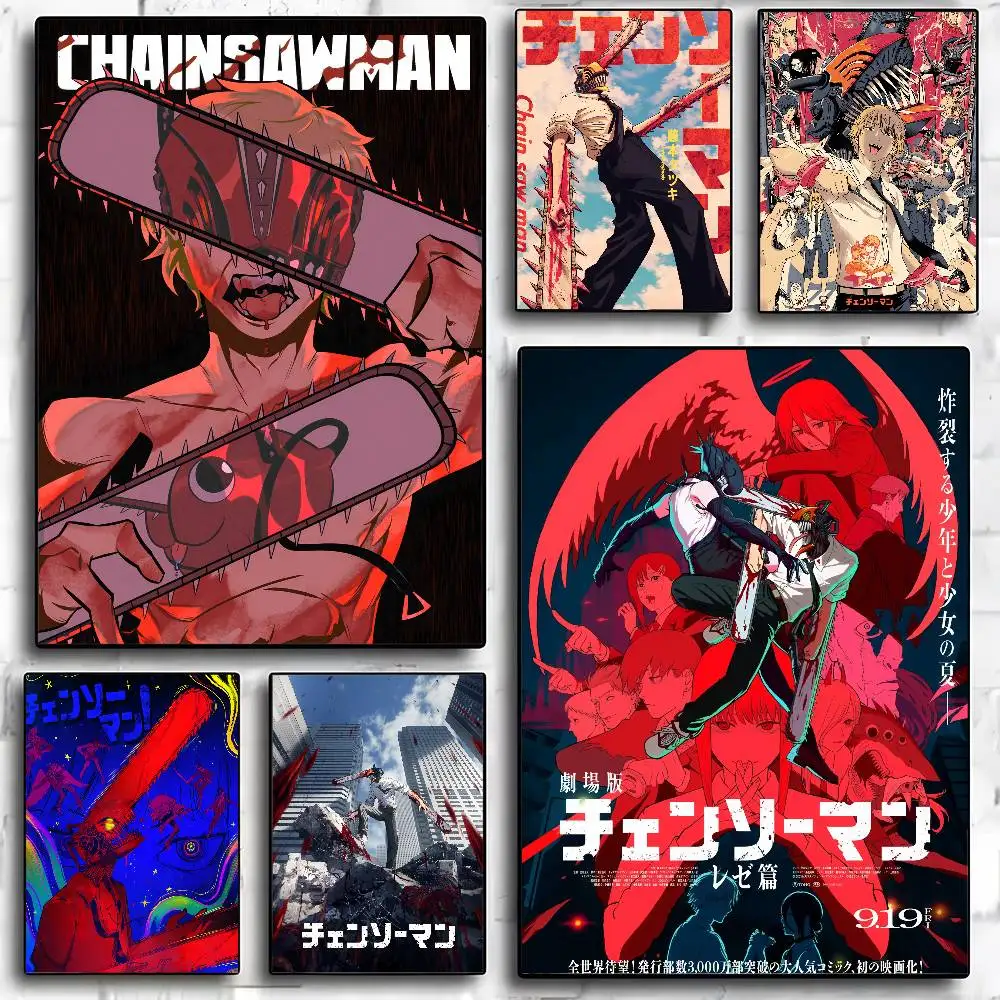 Anime C-Chainsaw Man Poster Print Home Decor Wall Art Mural Room Bar Decoration