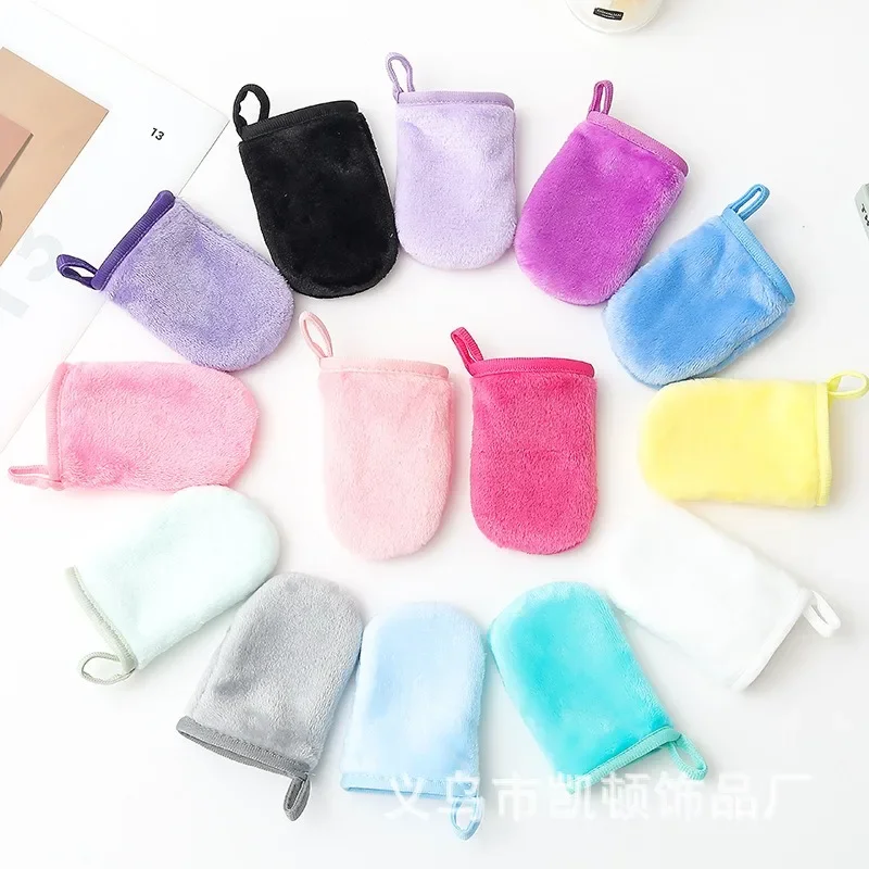 12 Colors Makeup Remover Cleansing Gloves Reusable Soft Microfiber Face Care Towel Beauty Facial Cleansing Cloth Skin Care 2