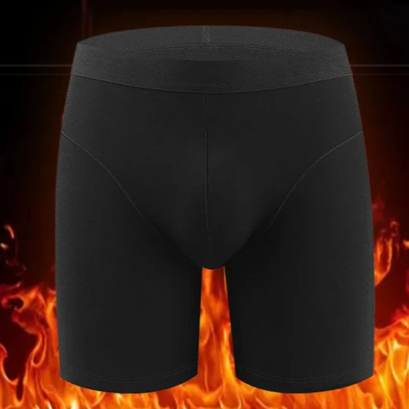 Ropa interior de terciopelo para hombre, pantalones cortos gruesos