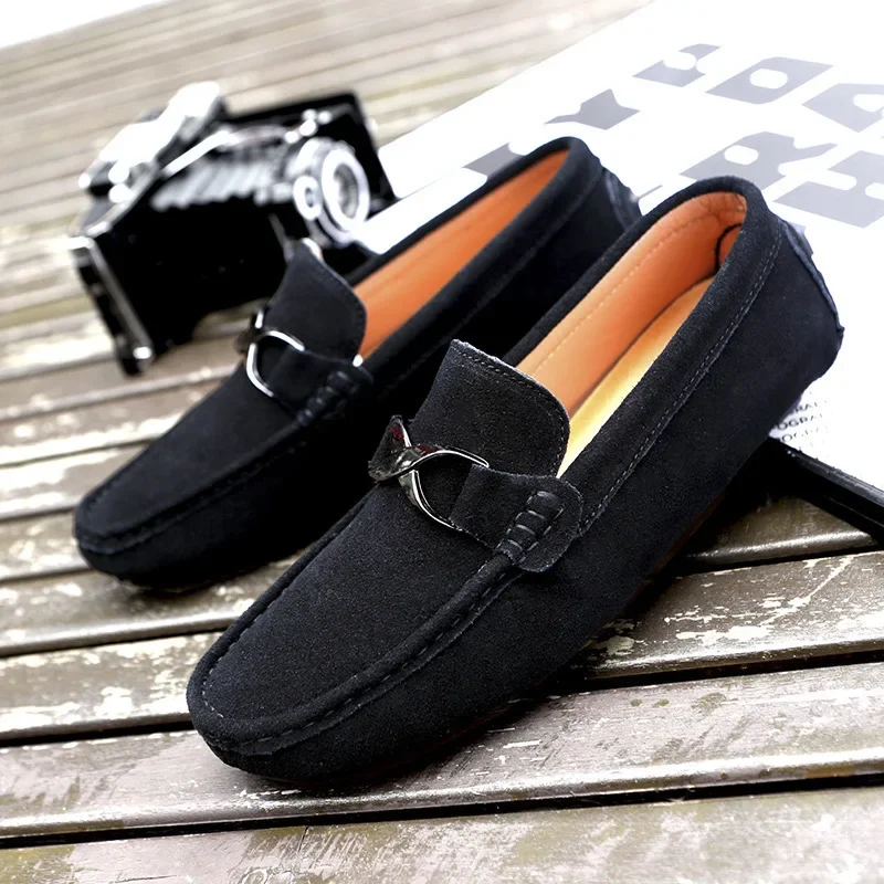 

Men's Shoes Moccasins High-End Loafers Men's Genuine Leather Made Korean Nubuck Suede Suede Leather