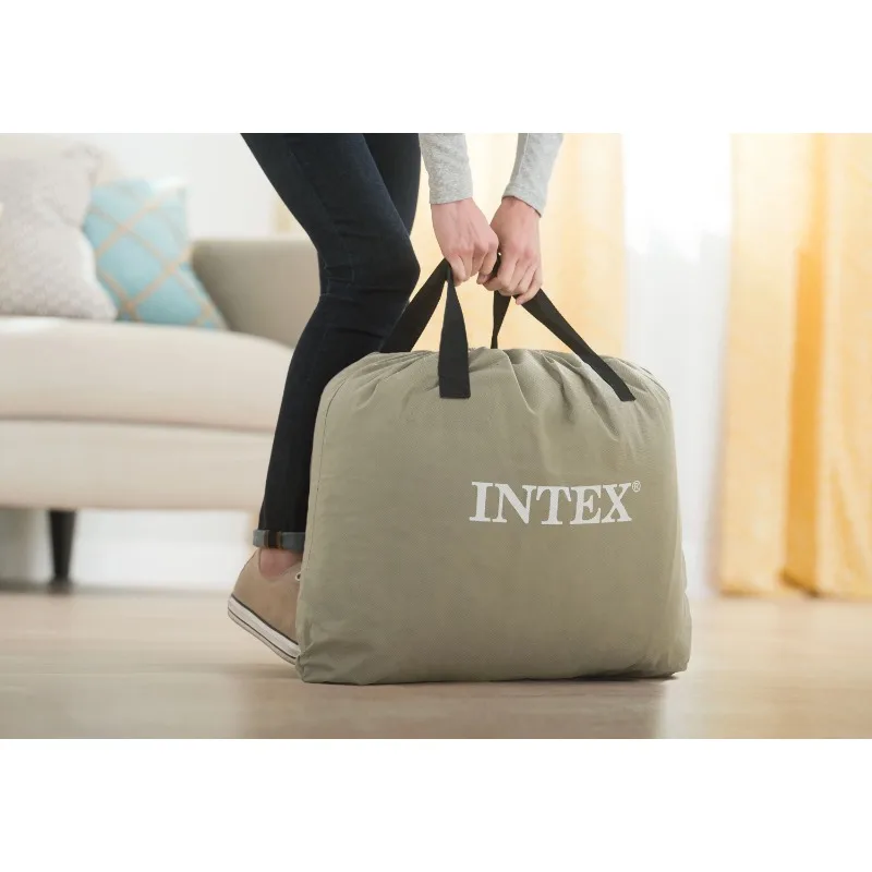 Intex 15" Queen Essential Rest Dura-Beam Airbed Mattress with Built in Pump 6