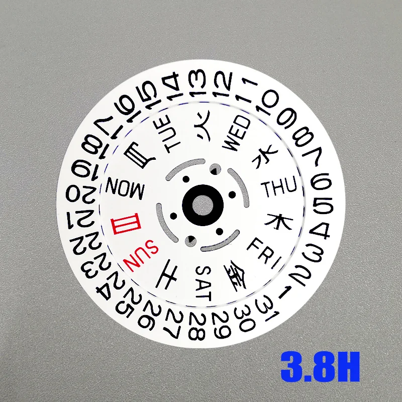 NH35 NH36 Uhrwerk Datum Woche Rad Zifferblatt Passend für NH35 NH36 Uhrwerk Krone bei 3,0 oder 3,8 Uhr Kanji Japan Arabisch Movt Refit Zifferblatt – Detail 3