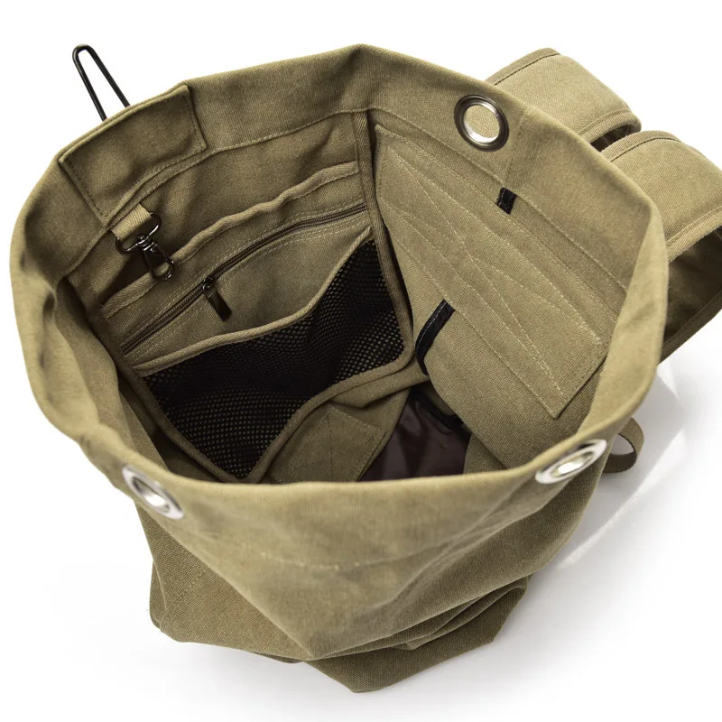 Outdoor Travel Bag Backpack Fashion Large Capacity Rucksack Man Light weight Male Luggage Canvas Bucket Shoulder Bags for Men - 6
