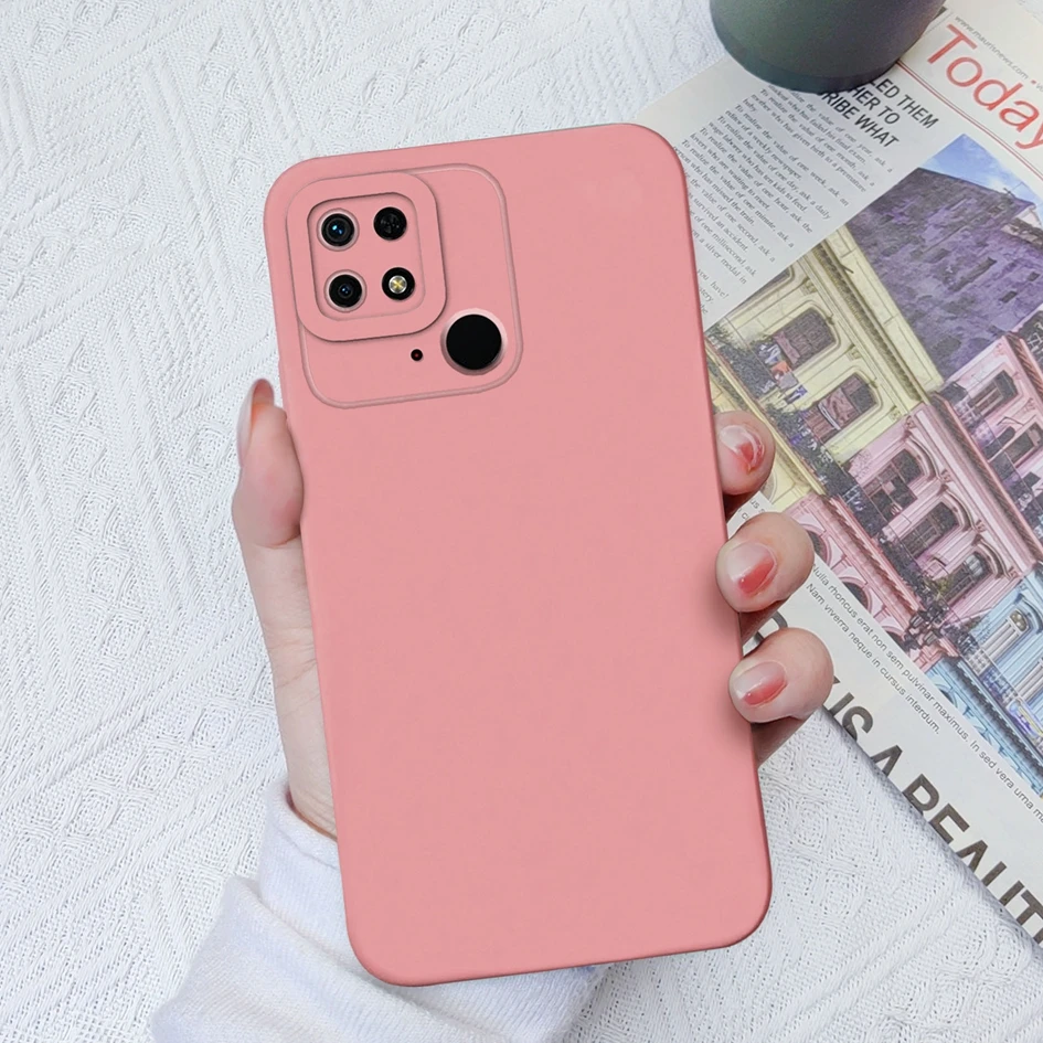 Cover Per Xiaomi Redmi 10C, Custodia Trasparente Con Bordi Morbidi In TPU - Rosa