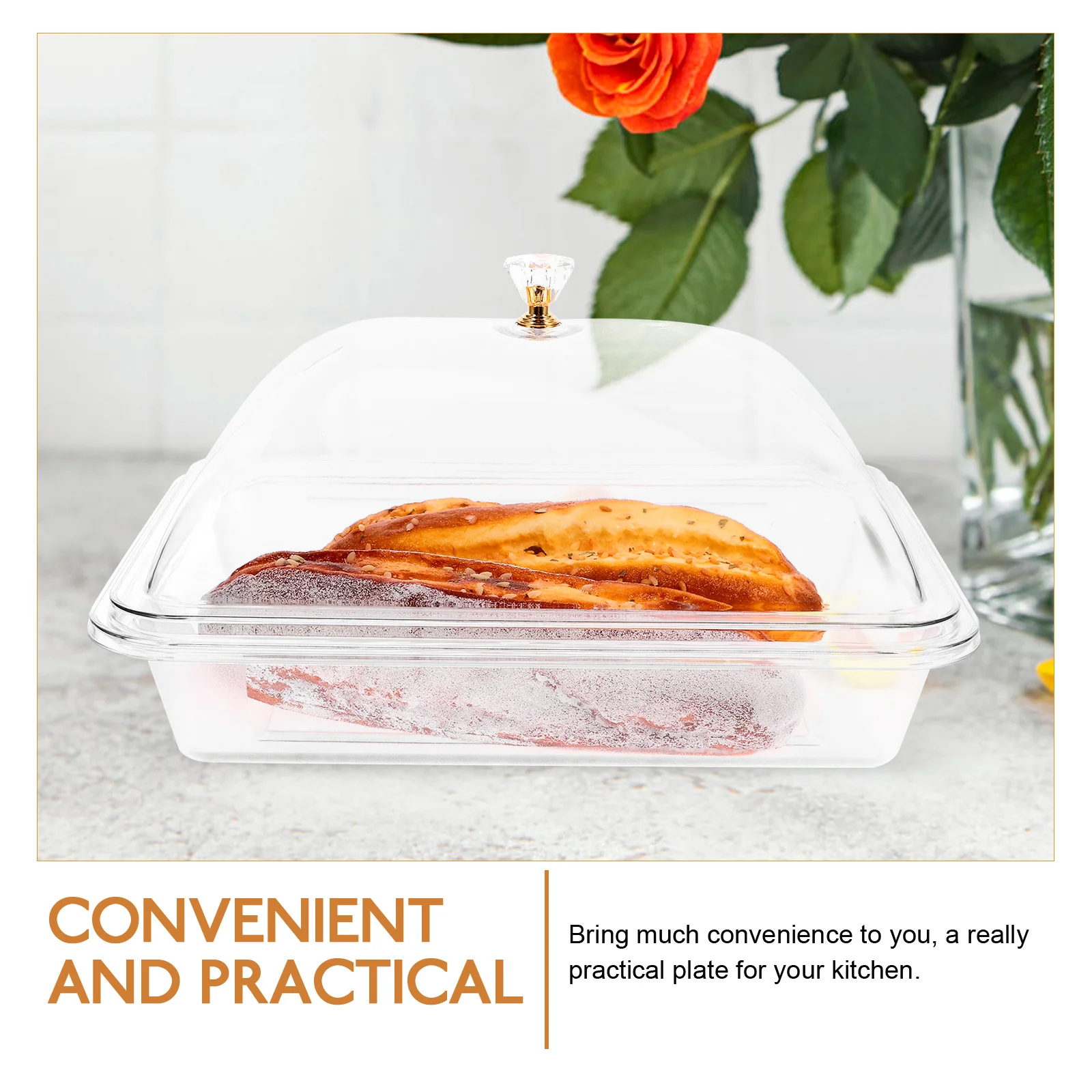 Rectangle Acrylic Tray Covered et Tray Trays For Food Plastic Service Plates Hospitality Fruit Transparent Dinner