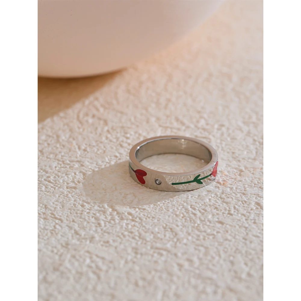 Yhpup Stainless Steel Fashion Ring