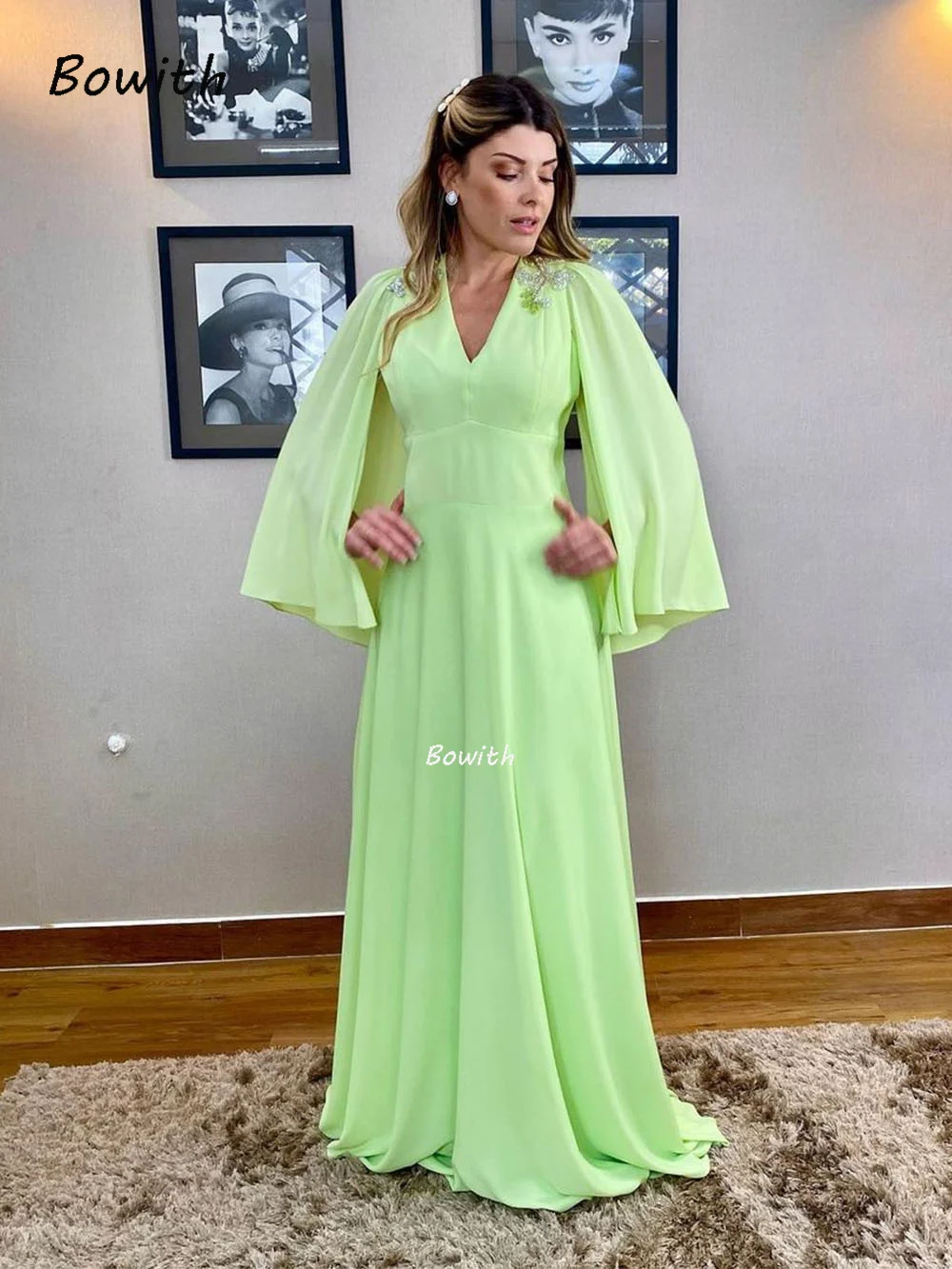 Bowith Long Evening Dresses with Shawl Formal Party Dress Elegant Dresses for Women 2022 Woman's Evening Dress