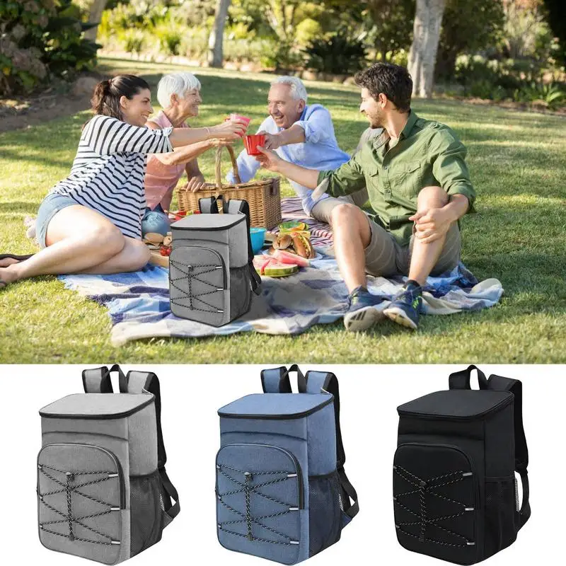 Cooler Backpack Leakproof Insulated Cooler Bag With Side Pockets Heavy Portable Grocery Box Waterproof Thermal Storage Backpack