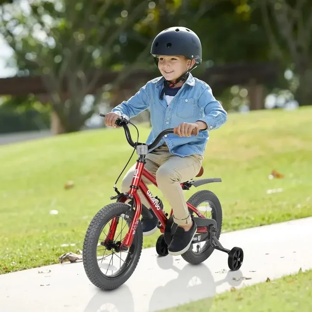 Children's 14/16/18 Inch Bike with Training Wheels and Dual Handbrakes for Ages 3-9