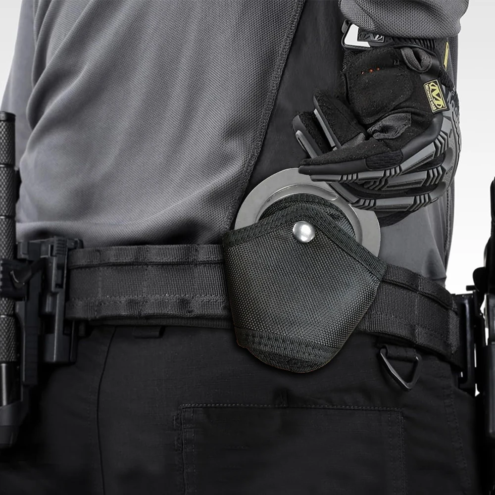 Handcuff holder Tactical Molle Handcuff Holder Quick Pull Out Waist Pockets Tool Key Phone Holder Two Buttons Adjustable Fits 1.5inch Belt Loop