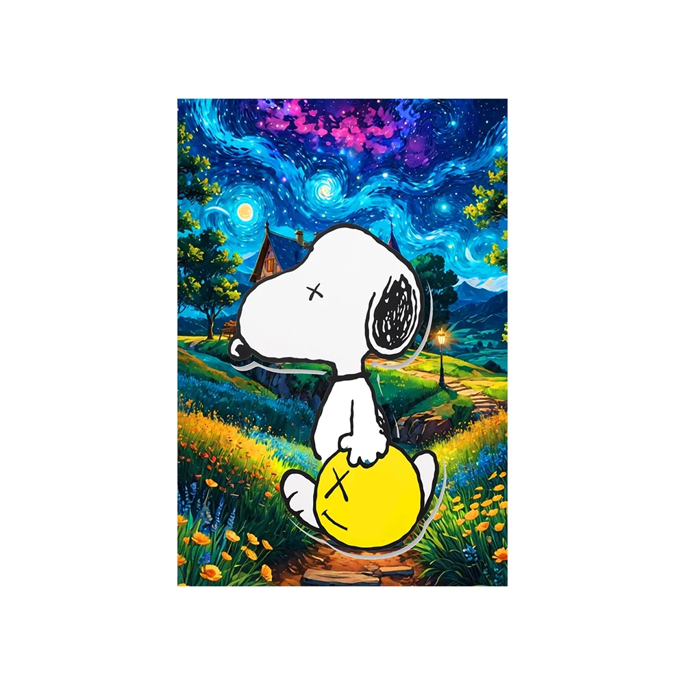 thumbnail image 1 of Póster de Charlie Brown, Snoopy y Peanuts, pintura en lienzo con dibujos animados para pared, imagen de paisaje, decoración del hogar para sala de estar, 1 of 5