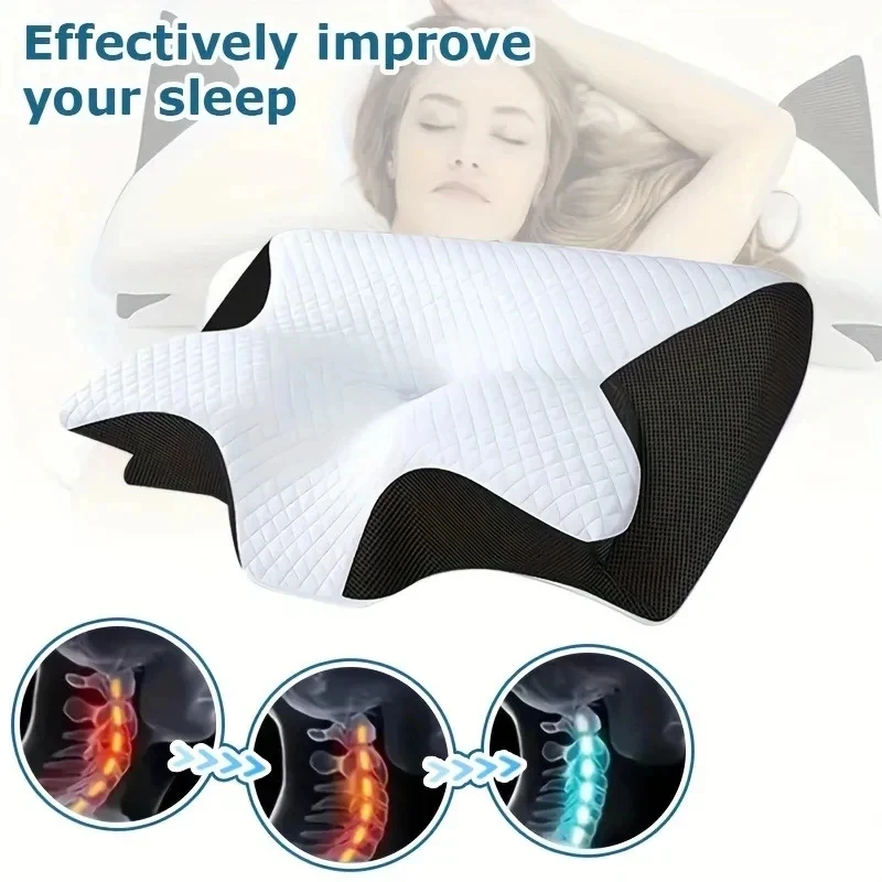 Ergonomic Memory Foam Cervical Pillow for Neck Pain Relief and Support