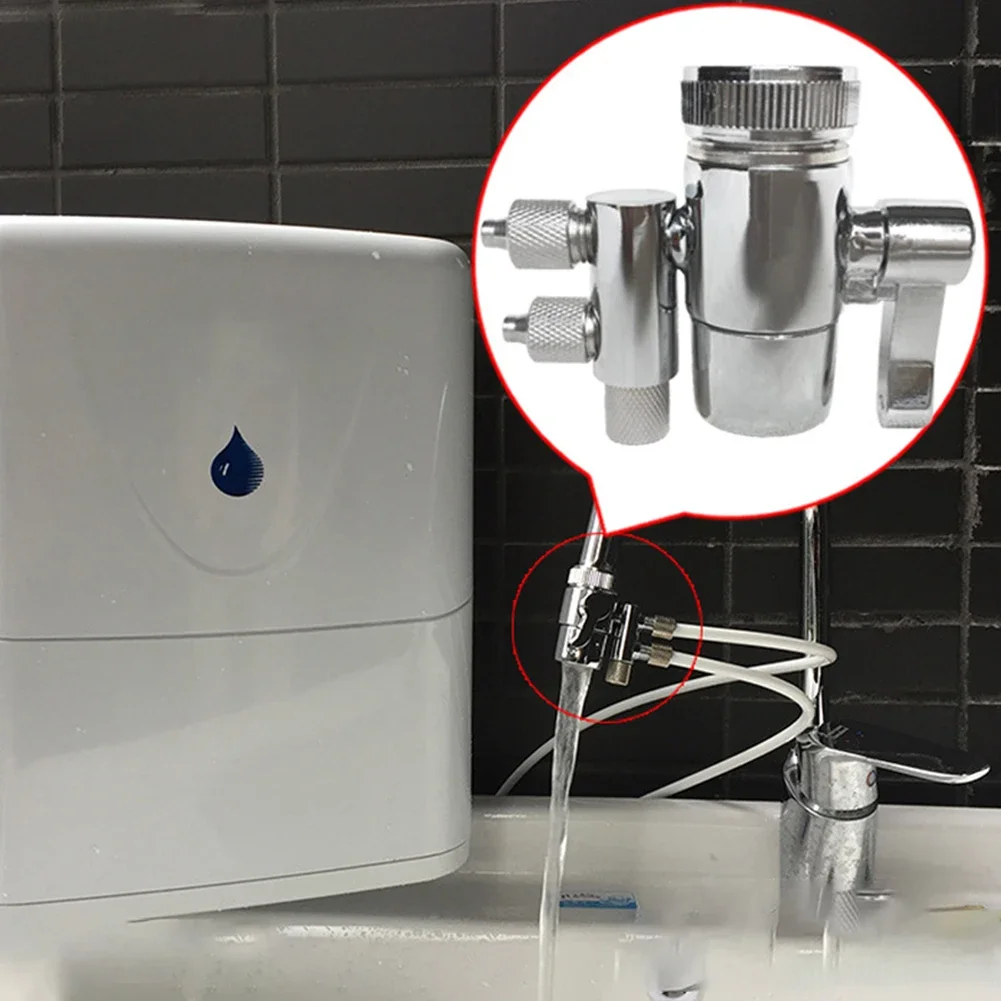 Két Mód csaptelep Adapter Zuhanyátkapcsoló Tolattyú számára vize Szűrő purifiers 1/4inch Cső zuhany faucets vize Gabonarosta konyhai alkatrészek