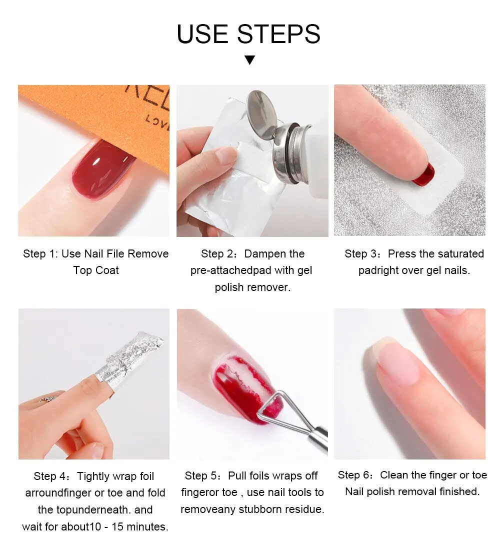 Nail Polish Remover 100pcs Bag Aluminum Foil Nail Polish Immersion Nail Polish Removal Wrap Towel Gel Remover Tool