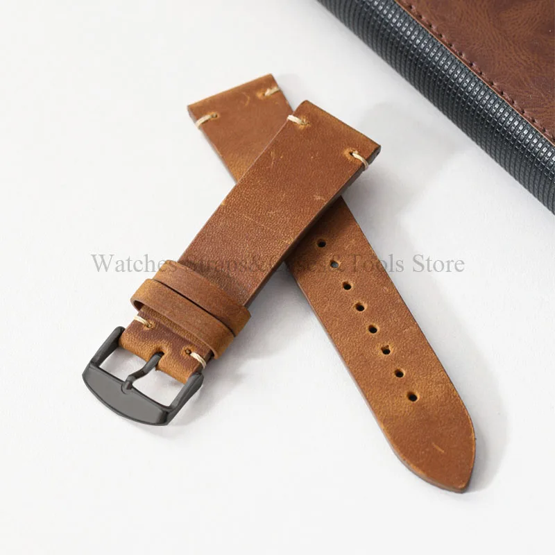 Vintage Crazy Horse Leather Watchband - Universal Fit