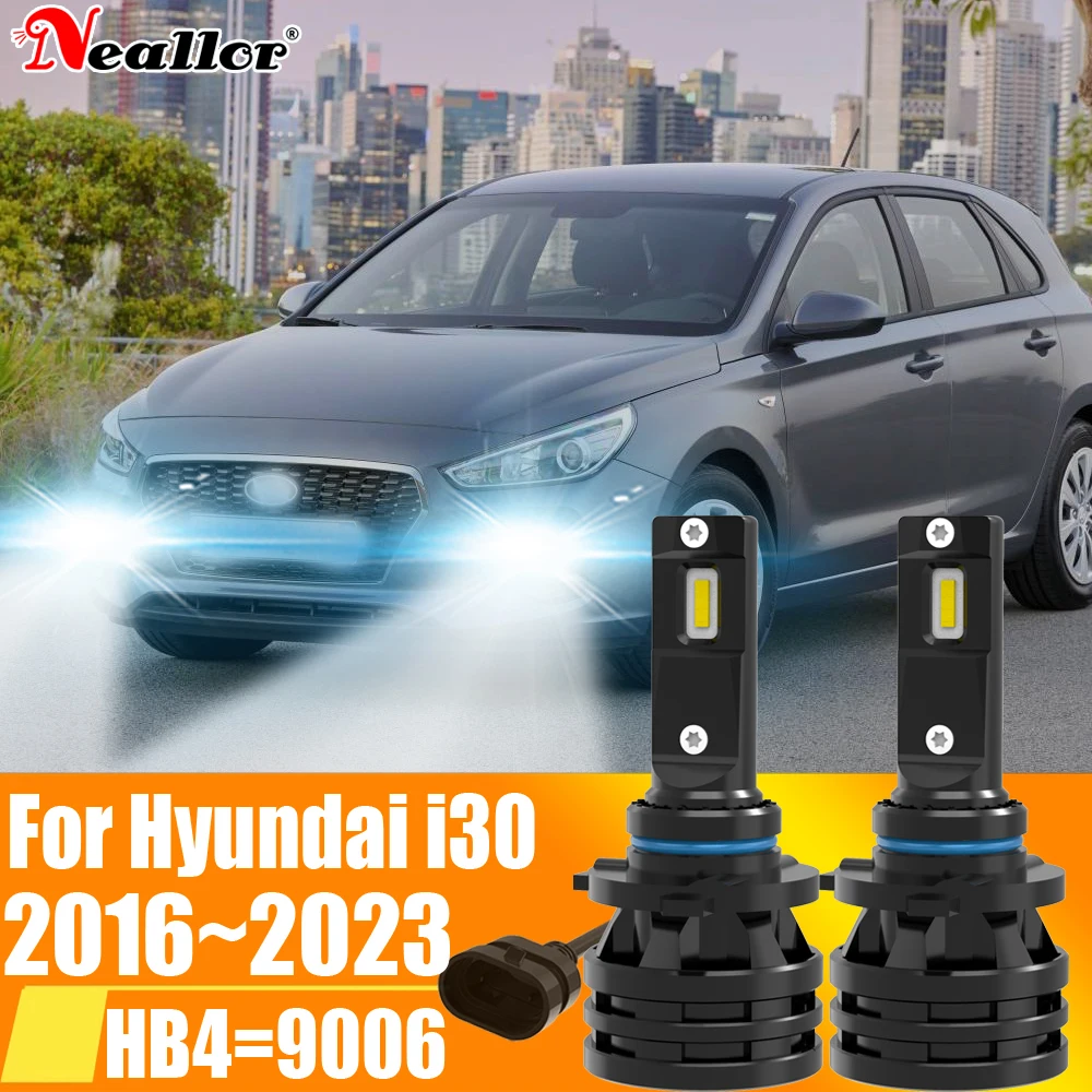 

2pcs HB4 9006 Led Fog Light Canbu Car Bulb High Power 6000K Xenon White Headlight Diode Lamp 12v 55w For Hyundai i30 2016~2023