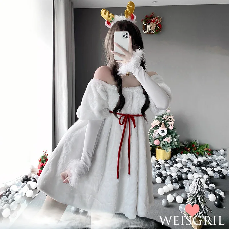 

Halloween Dingding Dance Snowman Costume Uniform Seduction Set Elk Cute Cos Rabbit Girl Christmas Dress Girl