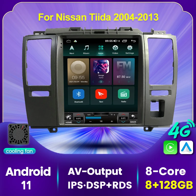 Navifly 9.7‘’ Octa core 8G 128G Car gps navigation radio player For Nissan Tiida 2004 - 2013 with Wireless Carplay Auto DSP RDS |