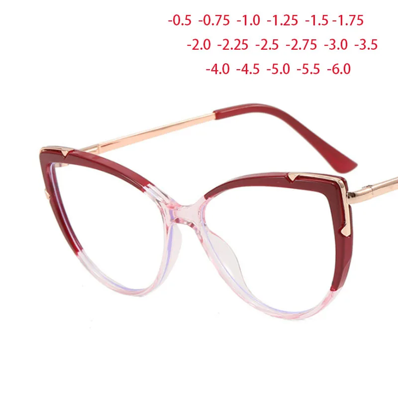 Oversize Cat Eyes Frame Clear Lens Glasses Big Simple Myopia Nerd Spectacles Degree -0.5 -1.0 -2.0 -3.0 -4.0 to -6.0 2
