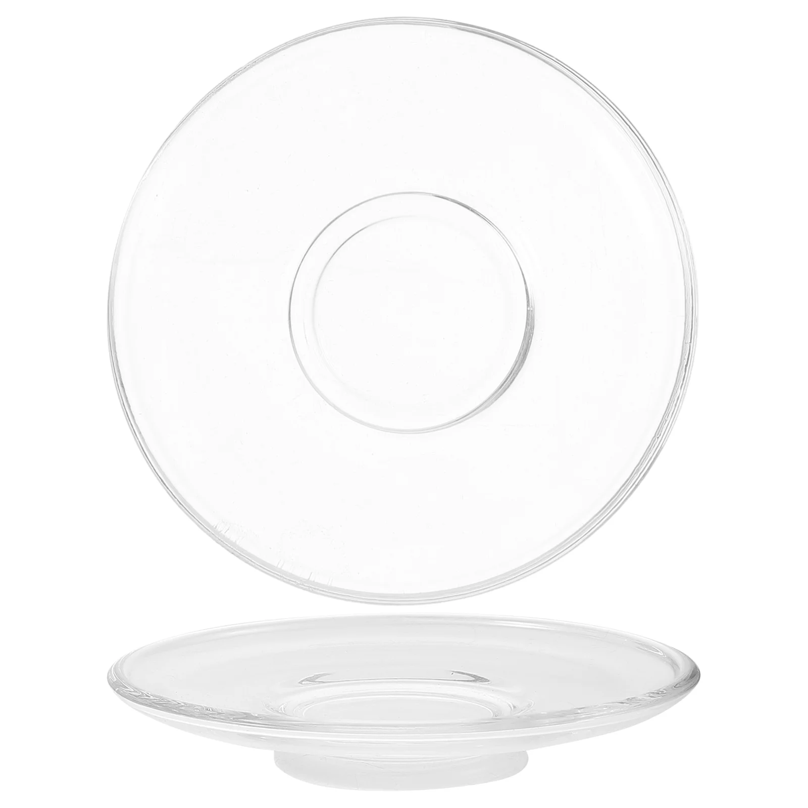 Decorative Tea Saucers Glass Tea Plates Round Coffee Plate Teacup Saucers 4Pcs tea cup