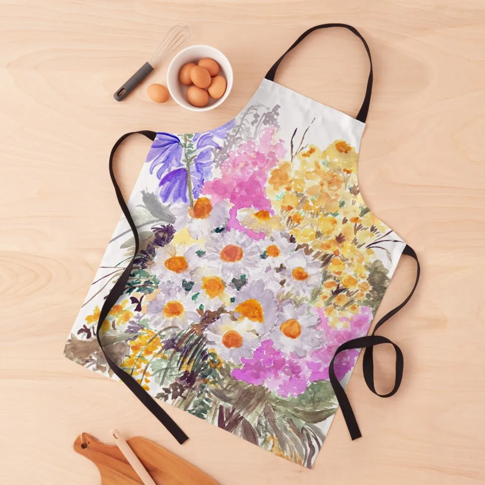 

Wild Bloom Flower Bouquet Apron cleanings Camping Apron