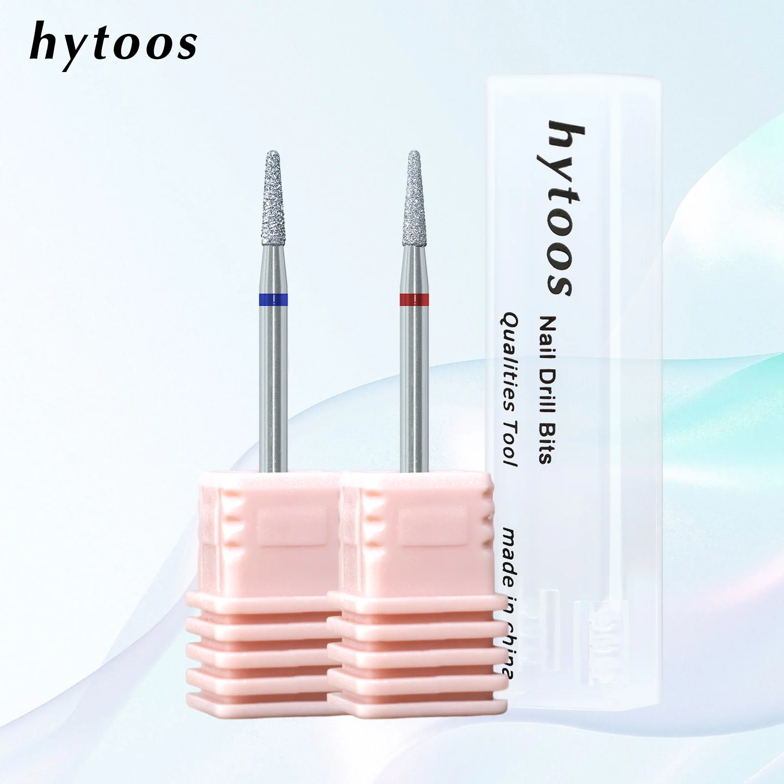 HYTOOS 2mm 라운드 콘 크롬 다이아몬드 네일 드릴 비트 안전 러시안 큐티클 비트 네일 드릴 각질 제거기 네일 프렙 도구