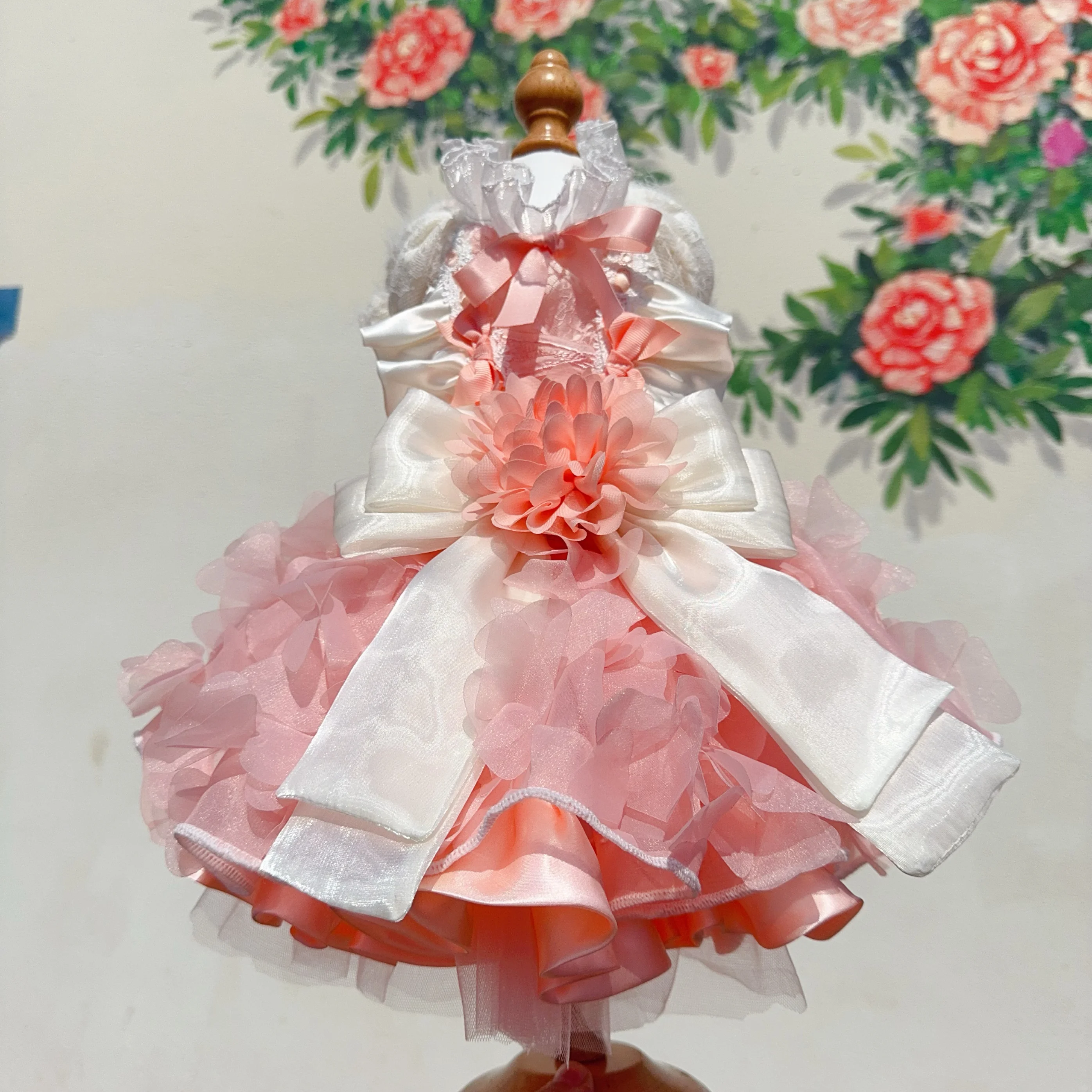 Luxury Pink Dress Puppy Dog Clothing Fashion Handmade Flower Decor Party  Dress For Small Medium Dog Poodle Pet Dog Clothes 2025 - AliExpress 15